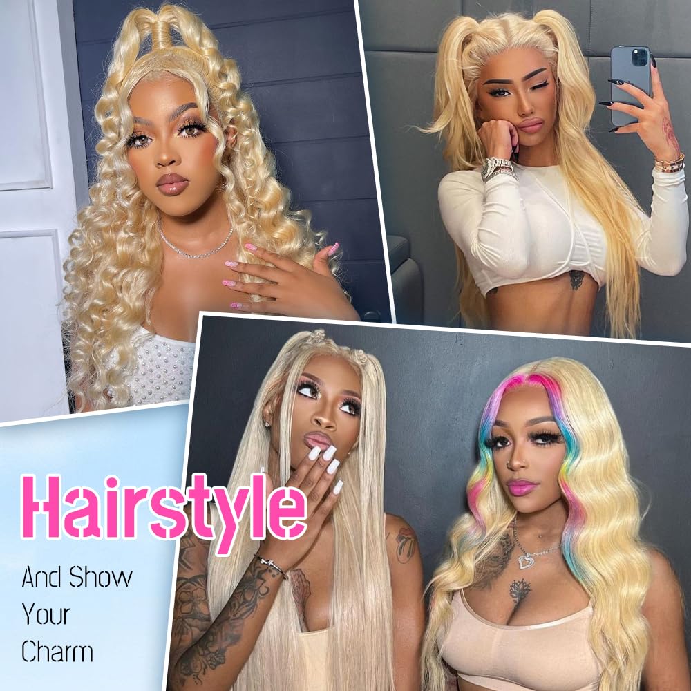 Blonde Lace Front Wig - 13x6 Straight Human Hair (Pre - Plucked) - HalleBeauty